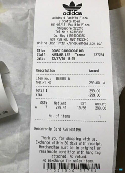 Download Adidas store payment check Photoshop template